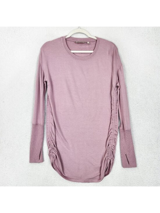 Athleta Tops - Athleta Shirt Womens XS Pink Speedlight Long Sleeve Ruched Tunic Lightweight